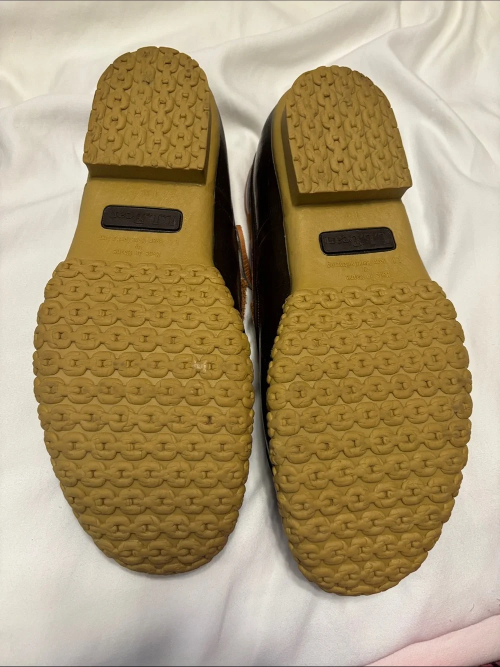 L.L. Bean Men's Brown and Tan Two-Tone Boat Shoes